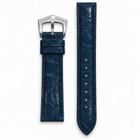 BRACELET EN CUIR DE CROCODILE BLEU NUIT ITALIEN BRILLANT