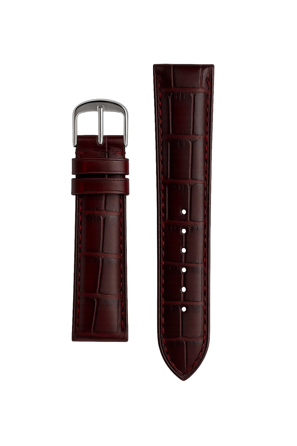 Bracelet Montre Quick-release Cuir Veau Grain Croco Bleu Clair - Watchband Berlin