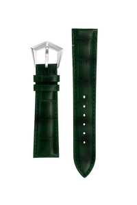 BRACELET EN CUIR DE VEAU MAT - EMBOSSAGE CROCODILE - VERT FAIT MAIN EN ITALIE