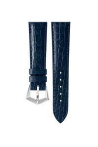 BRACELET EN CUIR DE CROCODILE BLEU NUIT ITALIEN BRILLANT