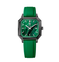 MALACHITE STEEL BLACK DLC FKM GREEN RUBBER - AUTOMATIC WATCH