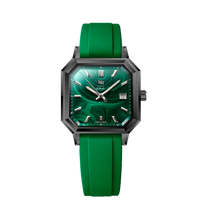 MALACHITE ACIER DLC NOIR CAOUTCHOUC FKM VERT- MONTRE AUTOMATIQUE
