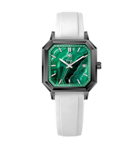 MALACHITE STEEL BLACK DLC WHITE FKM RUBBER - AUTOMATIC WATCH