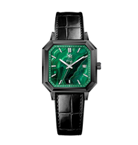 MALACHITE STEEL BLACK DLC GLOSSY BLACK ALLIGATOR LEATHER- AUTOMATIC WATCH
