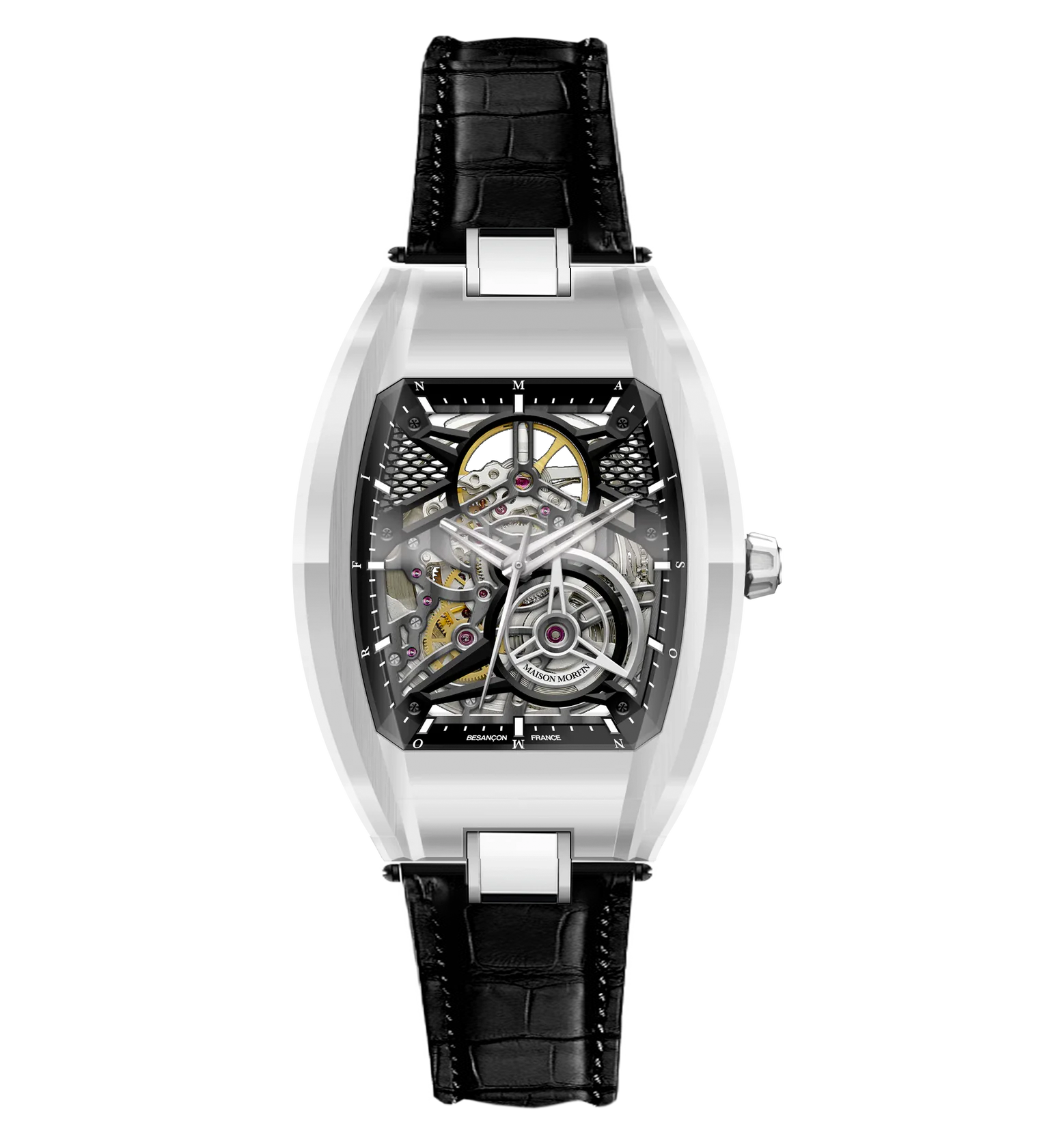 MM24-05 ARGENTÉ SQUELETTE CUIR VEAU