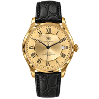 MONTRE MÉCANIQUE MM24-07 DORÉ - BRACELET CUIR VEAU
