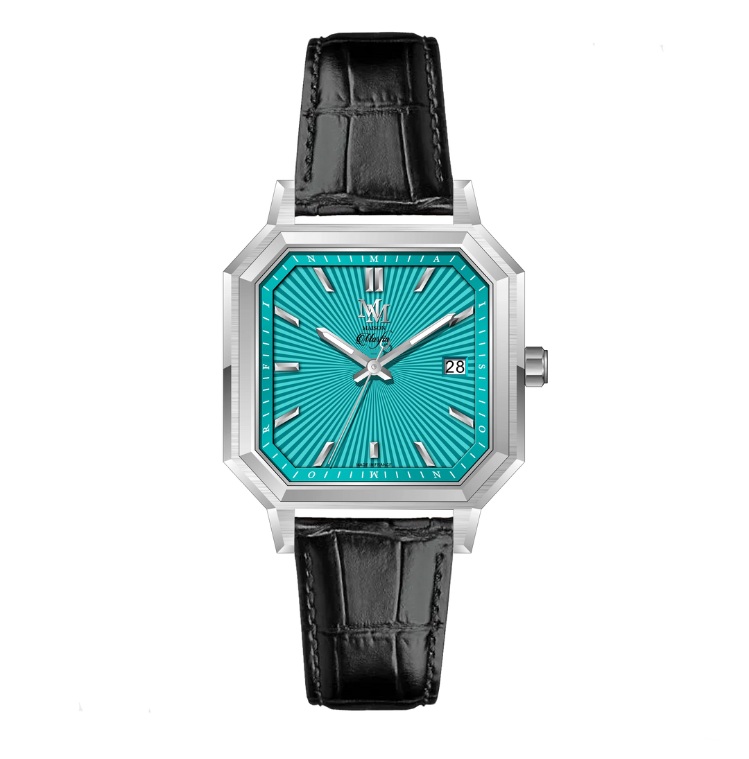 MM25-08 Bleu Cuir noir