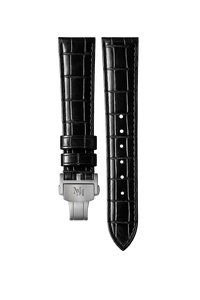 Black Crocodile Leather Bracelet