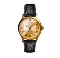 MONTRE MÉCANIQUE MM24-07 DORÉ - BRACELET CUIR VEAU