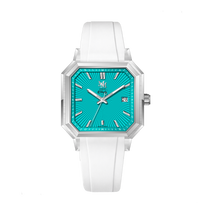 MM25-08 BLEU TURQUOISE CAOUTCHOUC FKM BLANC - MONTRE AUTOMATIQUE