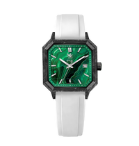 MALACHITE CARBON WHITE FKM RUBBER - AUTOMATIC WATCH