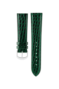 BRACELET EN CUIR DE CROCODILE VERT ITALIEN BRILLANT