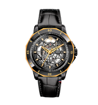 THE ONE NOIR OR CUIR  ALLIGATOR SUISSE REMBORDÉ - MONTRE AUTOMATIQUE