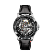 THE ONE ARGENTÉ CUIR  ALLIGATOR SUISSE REMBORDÉ - MONTRE AUTOMATIQUE