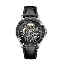 THE ONE ARGENTÉ CUIR  ALLIGATOR SUISSE REMBORDÉ - MONTRE AUTOMATIQUE