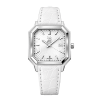 MM25-08 BLANC GLACIAL CUIR CROCODILE ITALIEN BLANC - MONTRE AUTOMATIQUE