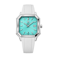 MM25-08 BLEU TURQUOISE CAOUTCHOUC FKM BLANC - MONTRE AUTOMATIQUE