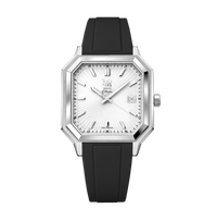 MM25-08 BLANC GLACIAL CAOUTCHOUC FKM NOIR - MONTRE AUTOMATIQUE