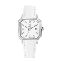 MM25-08 BLANC GLACIAL CUIR CROCODILE ITALIEN BLANC - MONTRE AUTOMATIQUE