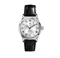 MM25-07 ARGENTÉ MÉCANIQUE - BRACELET CUIR CROCODILE ITALIEN