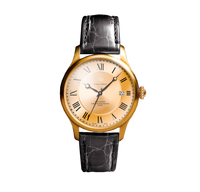 MONTRE MÉCANIQUE MM24-07 DORÉ - BRACELET CUIR CROCODILE ITALIEN