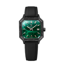 MALACHITE CARBONE CAOUTCHOUC FKM NOIR - MONTRE AUTOMATIQUE