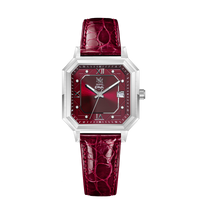BORDEAUX ITALIAN CROCODILE LEATHER SILVER AGATE - AUTOMATIC WATCH