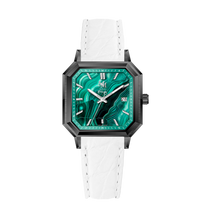 MALACHITE STEEL BLACK DLC ITALIAN CROCODILE LEATHER WHITE - AUTOMATIC WATCH
