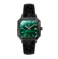 MALACHITE ACIER DLC NOIR CUIR CROCODILE ITALIEN NOIR- MONTRE AUTOMATIQUE