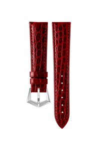 BRACELET EN CUIR DE CROCODILE ROUGE BORDEAUX