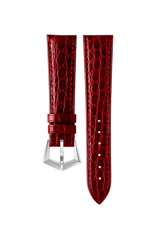 Bracelet En Cuir Crocodile Vert 18/16mm Fait Main Italie - Compatible Omega, Rolex, Breitling