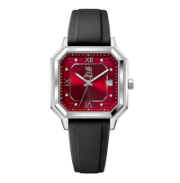 SILVER AGATE BLACK FKM RUBBER - AUTOMATIC WATCH